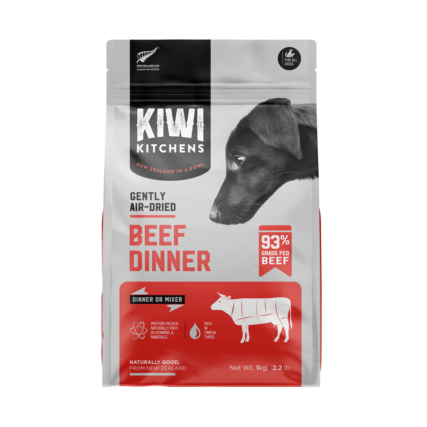 Kiwi Kitchens Gently AirDried Dog Food Beef Petisan