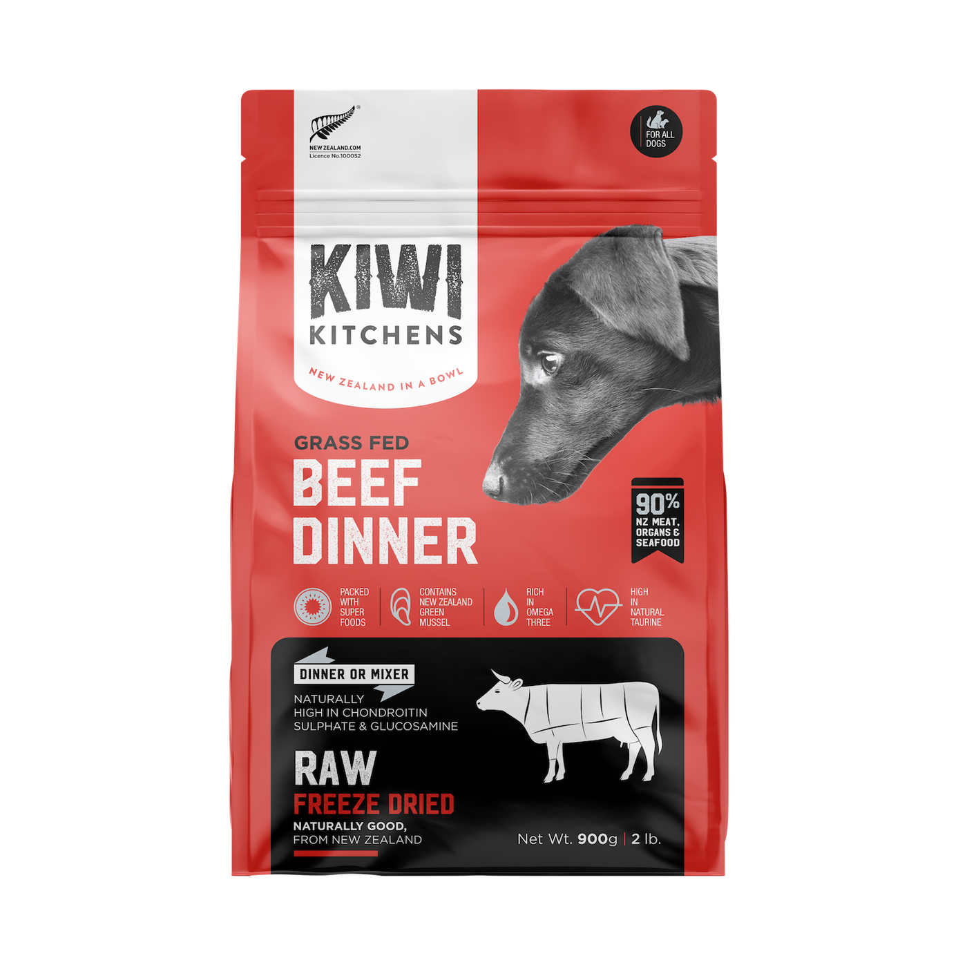 Kiwi Kitchens Raw Freeze Dried Dog Food - Beef