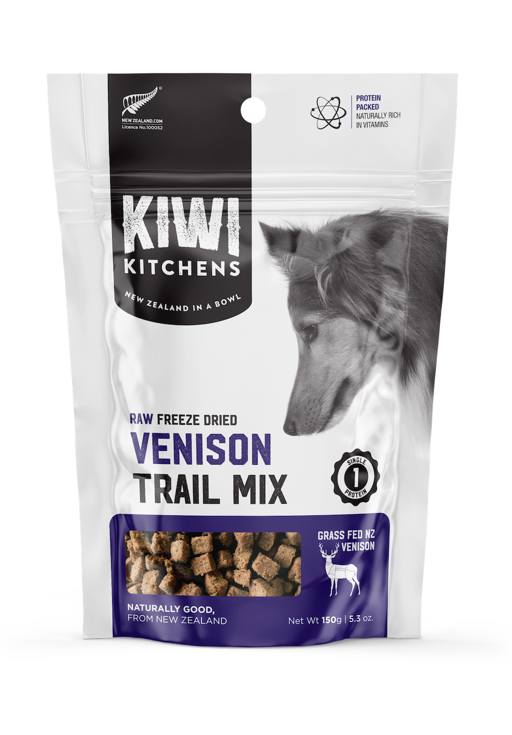 Kiwi Kitchens Raw Freeze Dried Dog Treats - Venison Trail Mix