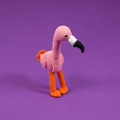 Dog Toy Hand Crochet Flamingo