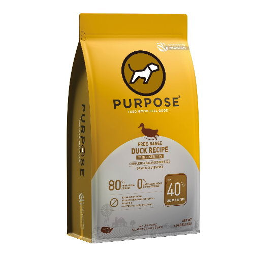 PURPOSE Natural Dry Dog Food - Free-Range Duck Recipe with Postbiotics