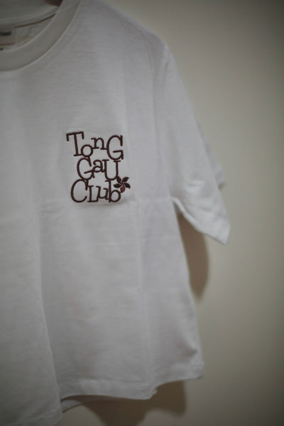 “Tong Gau Club” Embroidered Crop Tee