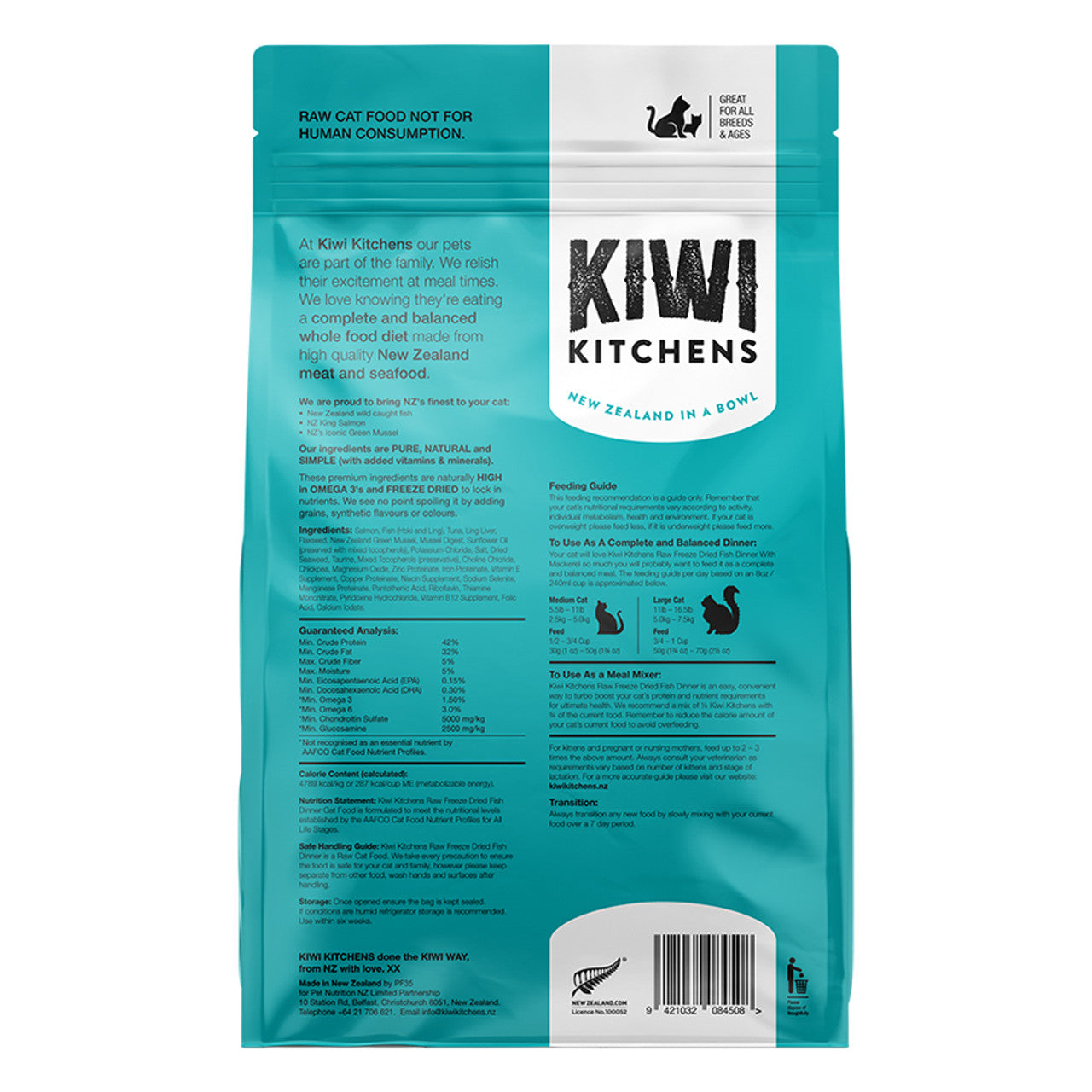 Kiwi Kitchens Raw Freeze Dried Cat Food - Fish