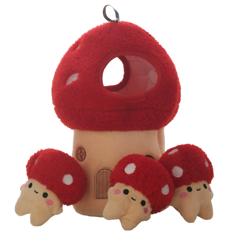 Mushroom House Dog Toy