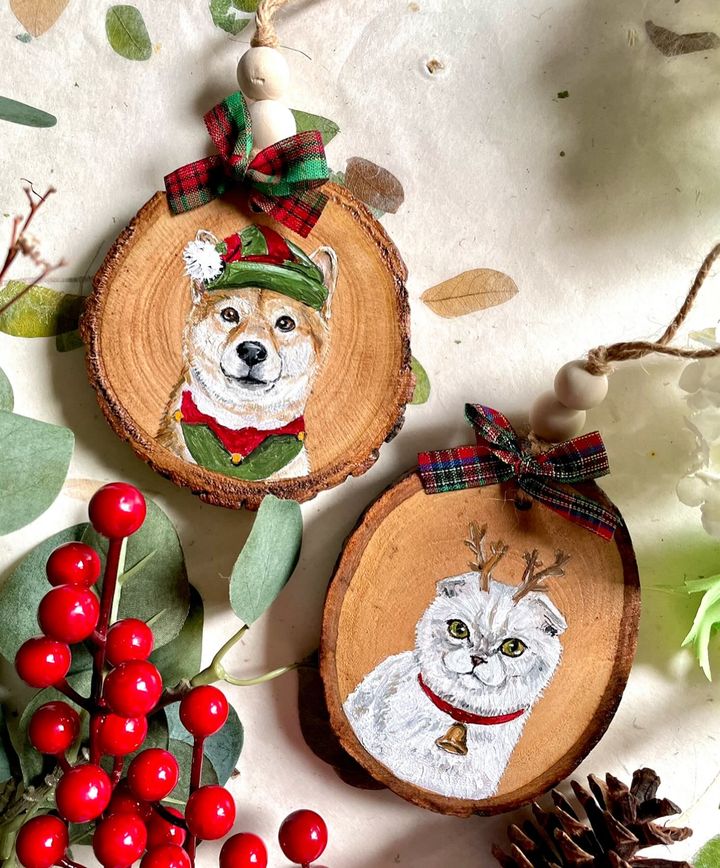 Customized Pet Portrait - Christmas Ornaments