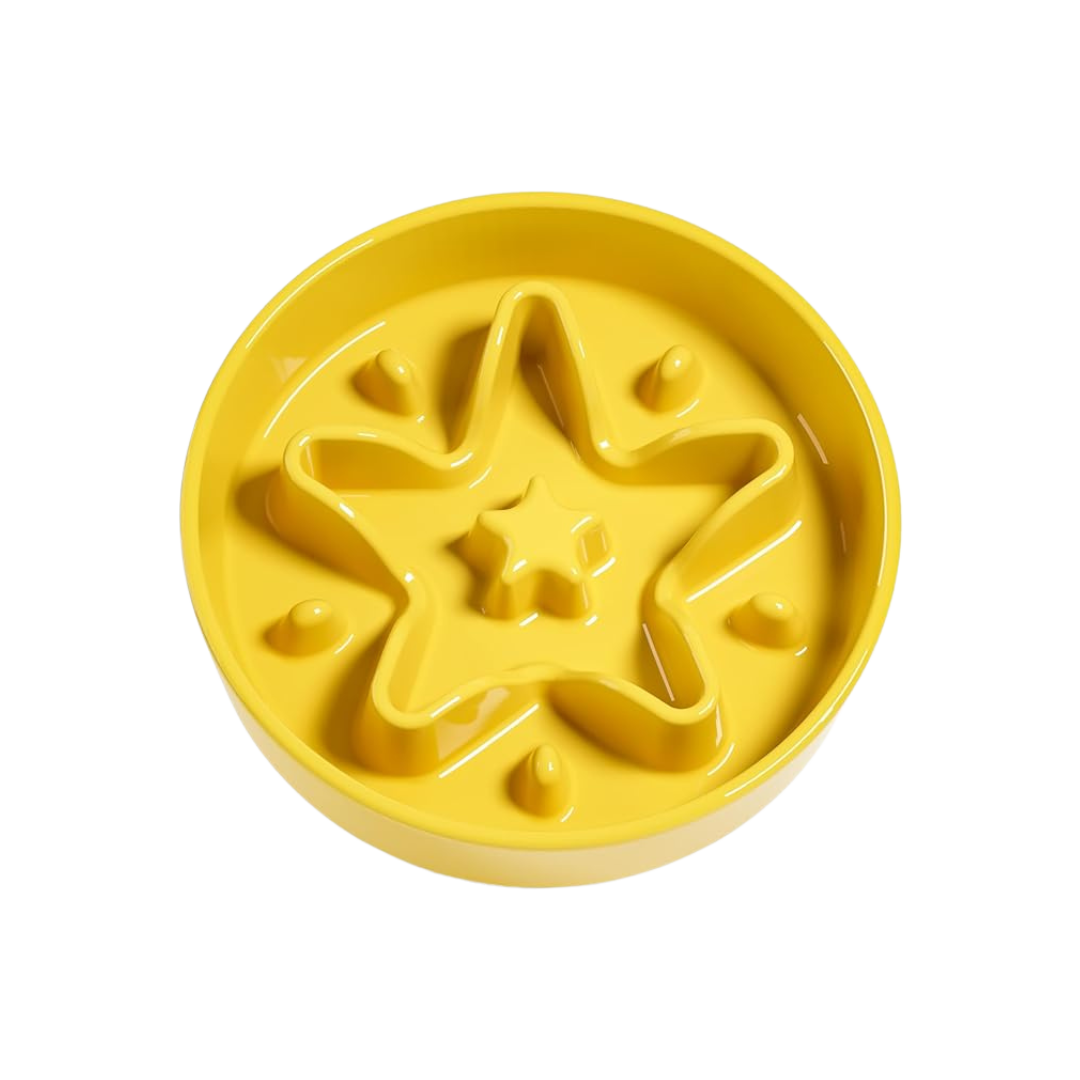 Le Tauci_Ceramic Slow Feeder_Yellow Star