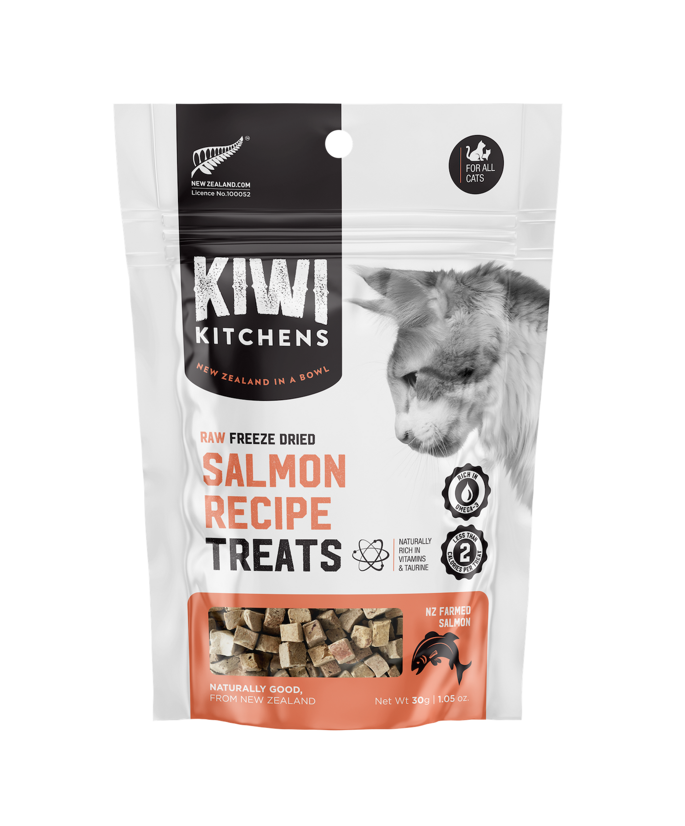 Kiwi Kitchens Raw Freeze Dried Cat Treats - Salmon Recipe