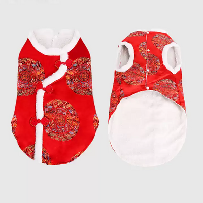 CNY Red Fluffy Tang Vest