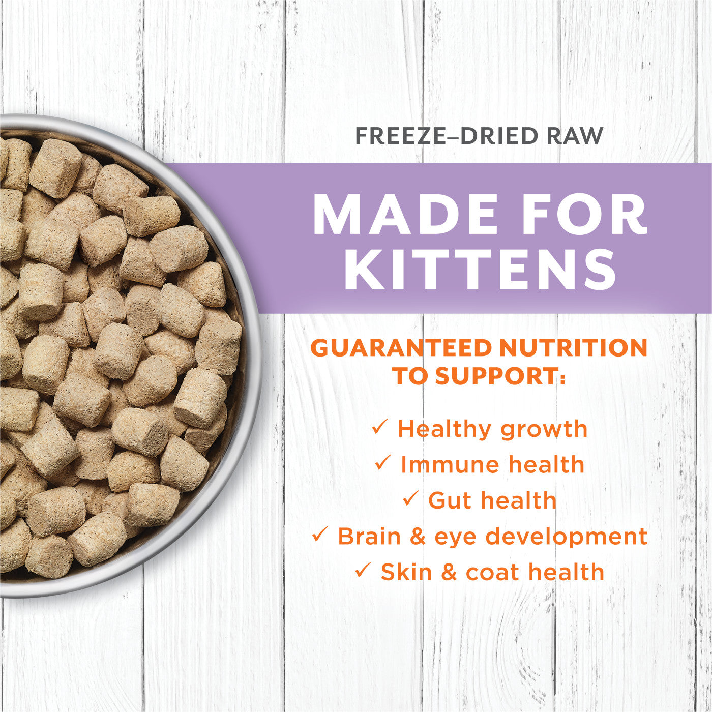 Instinct Raw Longevity 100% Freeze-Dried Raw Meals - Cage-Free Chicken Recipe for Kittens (For Cats)