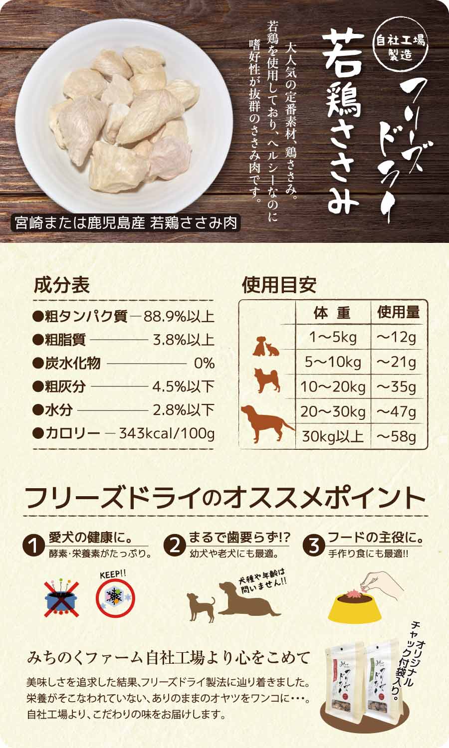 Freeze Dried Japanese Chicken Fillet 60g