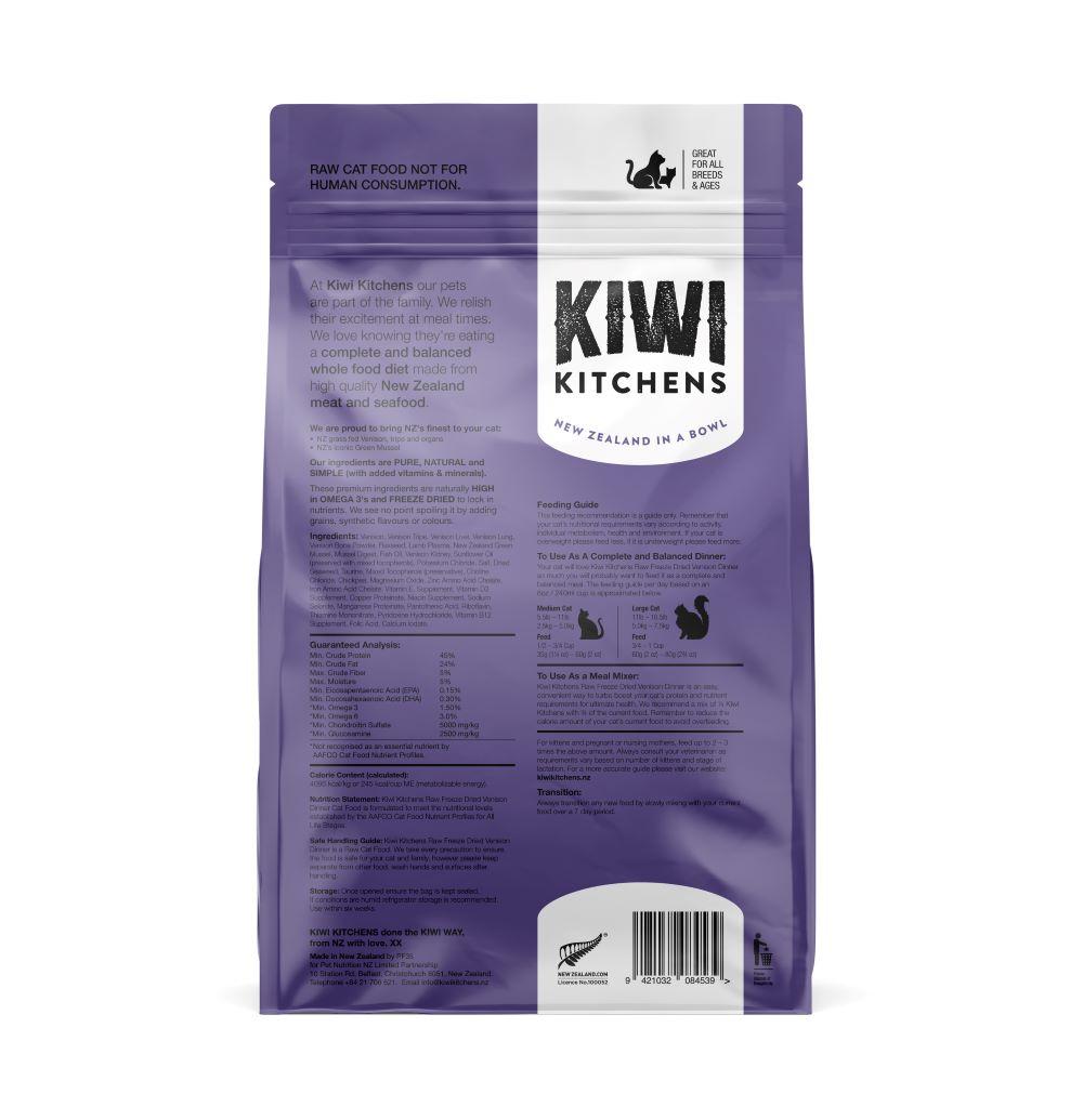 Kiwi Kitchens Raw Freeze Dried Cat Food - Venison