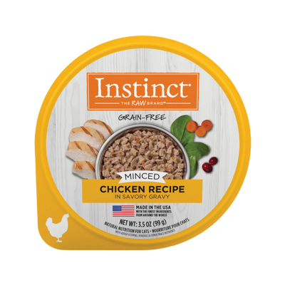 Instinct - 3.5 oz Cat Can Food - Minced Real Chicken Recipe
