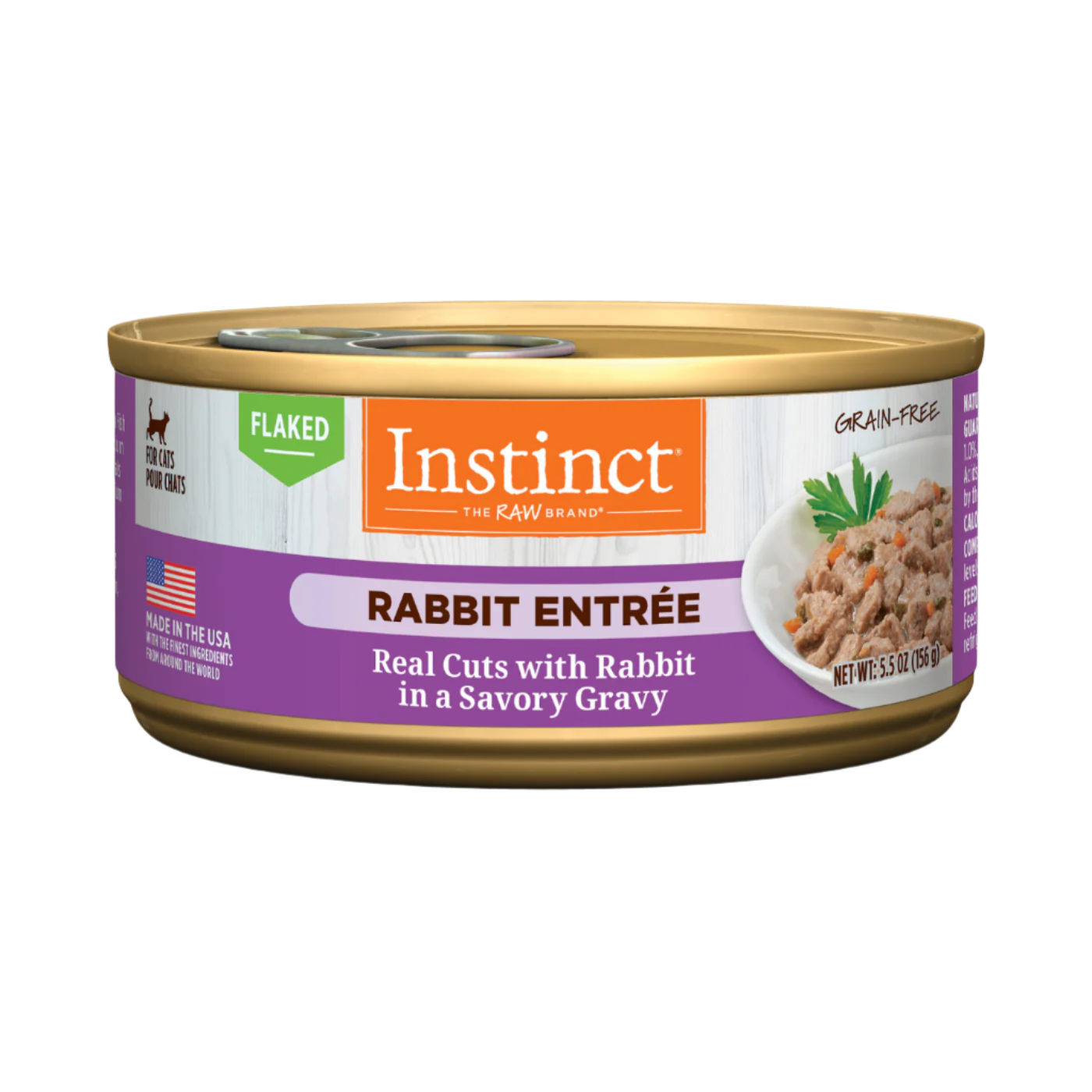 Instinct - 5.5oz Cat Can Food - Flaked Rabbit Entrée