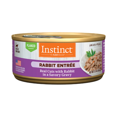 Instinct - 5.5oz Cat Can Food - Flaked Rabbit Entrée
