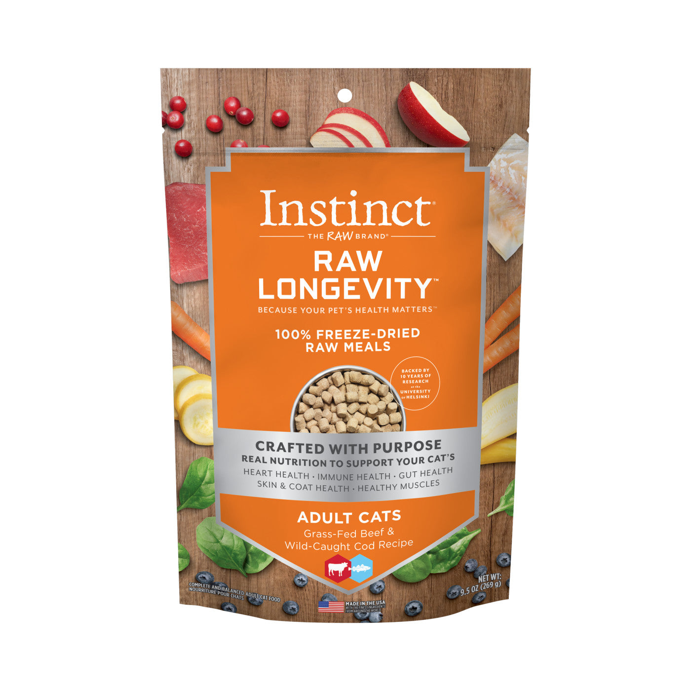 Instinct Raw Longevity 100% Freeze-Dried Raw Meals (For Adult Cat)