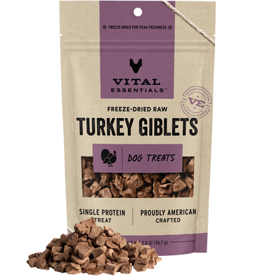 Vital Essentials - Freeze Dried Raw Dog Treats - Turkey Giblets