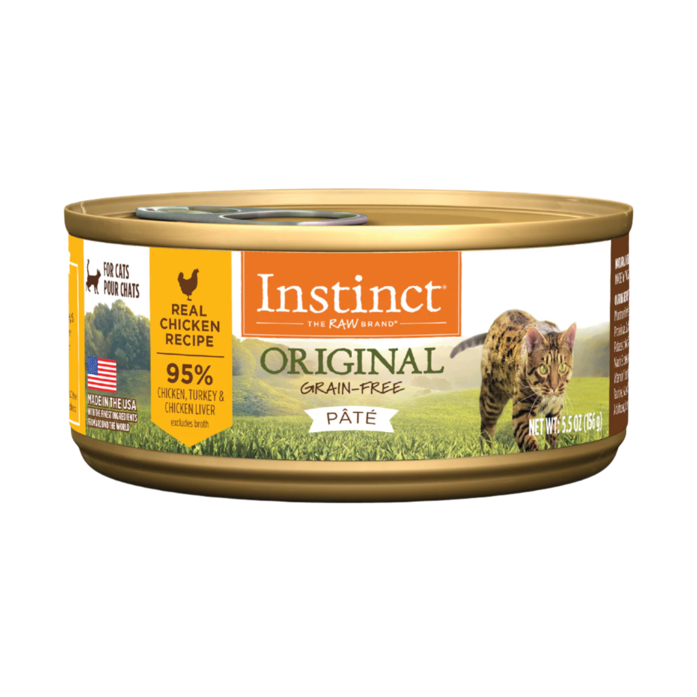 Instinct - 5.5oz Cat Can Food - Original Grain-Free Pate Chicken