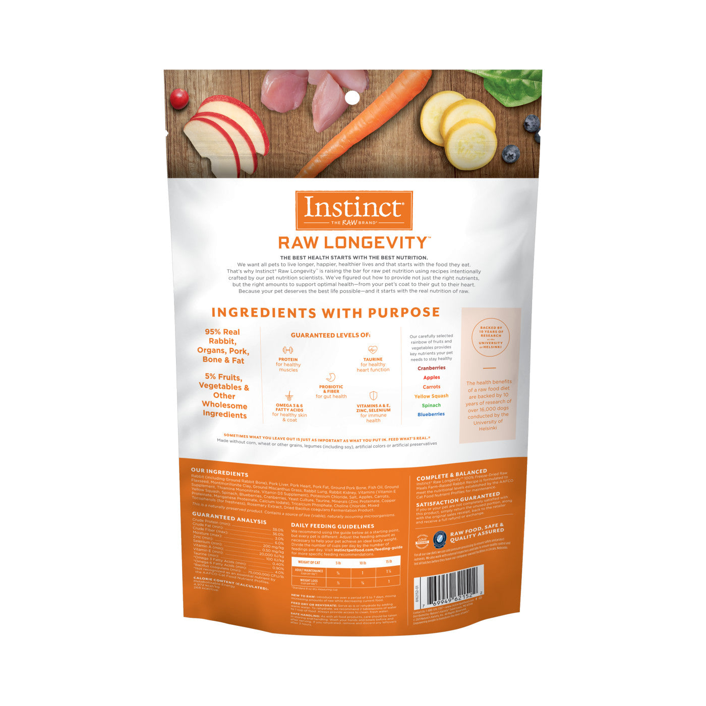 Instinct Raw Longevity 100% Freeze-Dried Raw Meals (For Adult Cat)