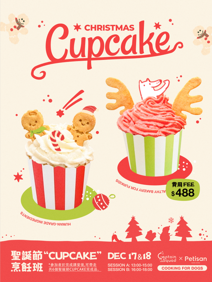 【已完結】寵物鮮食料理烹飪班 - Christmas Cupcake
