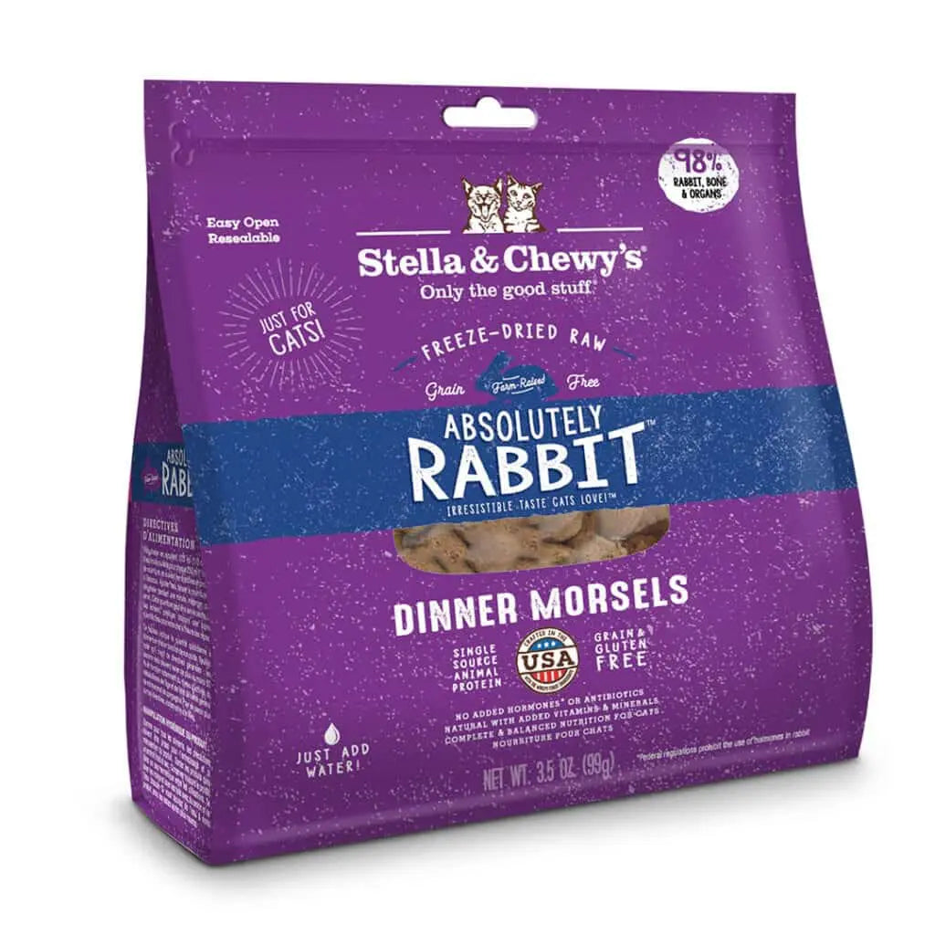Stella & Chewys Freeze-Dried Cat Food - Absolutely Rabbit Morsels
