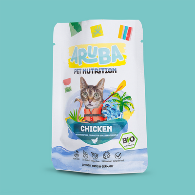 Cat Wet Food -  Organic Chicken with pumpkin, courgette & blessed thistle