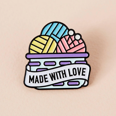 Made With Love Basket Enamel Pin