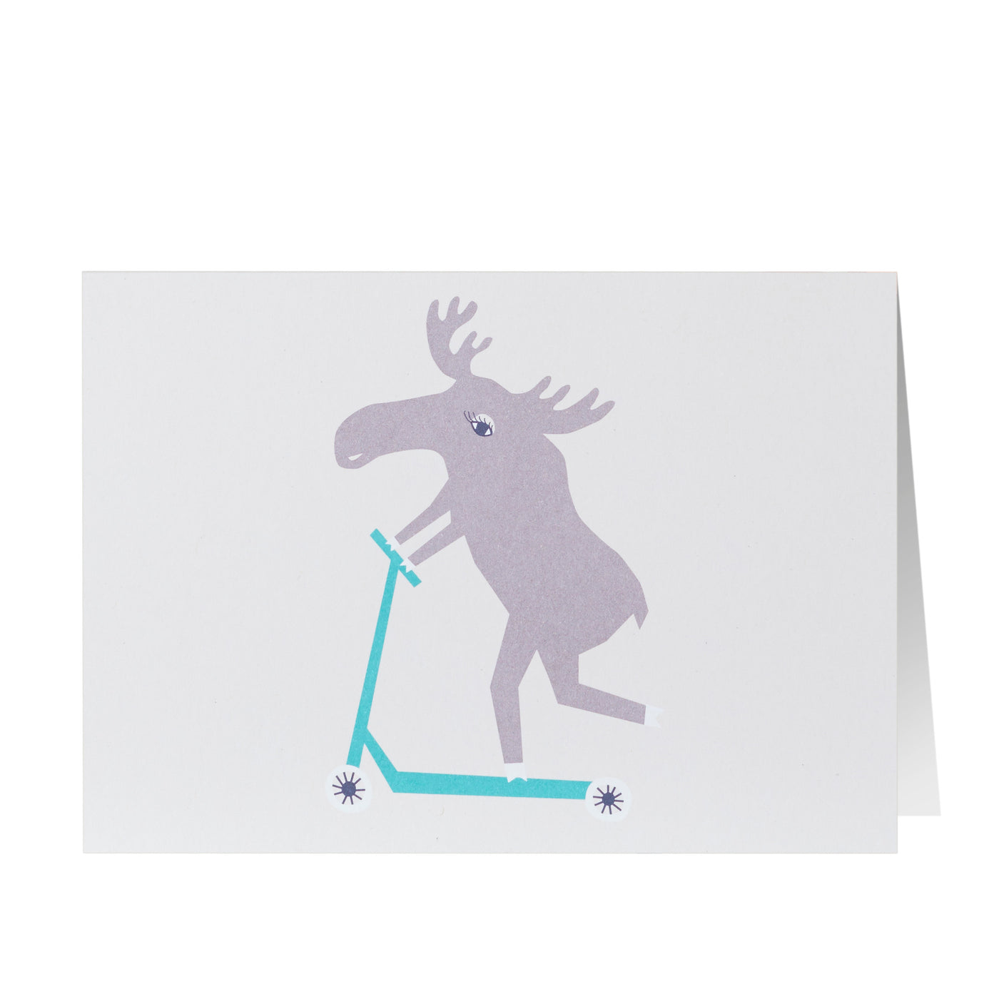 賀卡 - 騎滑板車的駝鹿