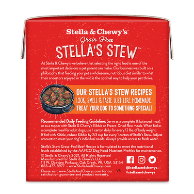 Dog Wet Food - Stella's Stew - Grass Fed Beef