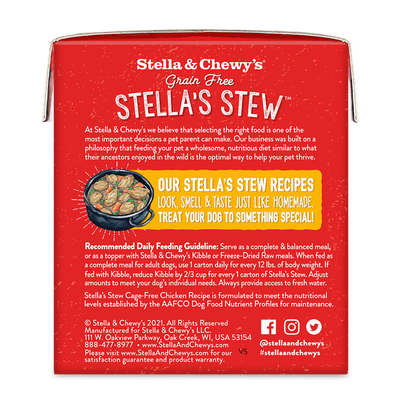 Dog Wet Food - Stella's Stew - Cage Free Chicken