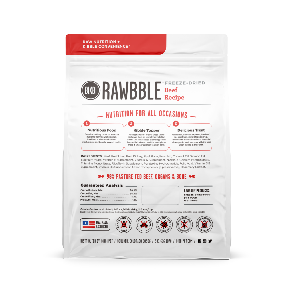 RAWBBLE® 凍乾狗糧 – 牛肉（到期日期：2021-08）