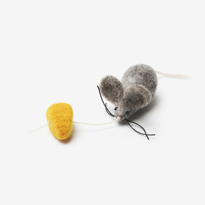 MOUSE & CHEESE CAT TEASER TOY